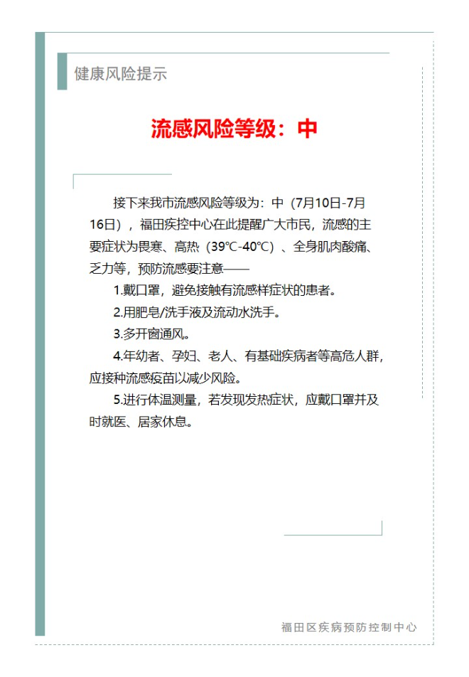 健康風(fēng)險提示—流感風(fēng)險等級：中（2024.07.10）.jpg