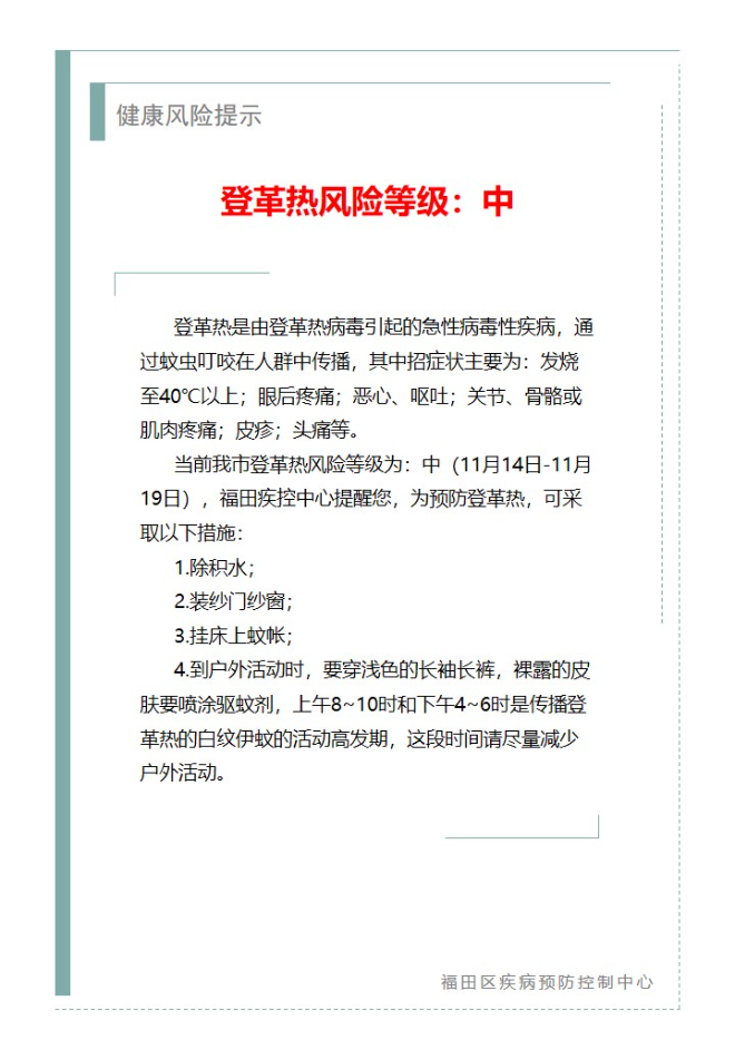 健康風(fēng)險(xiǎn)提示—登革熱風(fēng)險(xiǎn)等級(jí)：中（2024.11.14）.jpg
